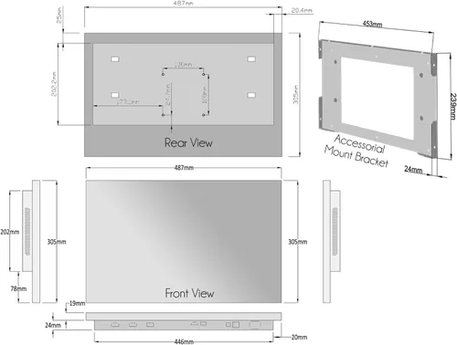 Vista 6 de Soulaca 22" webOS Smart Mirror TV con decoración de marco blanco Galería inteligente