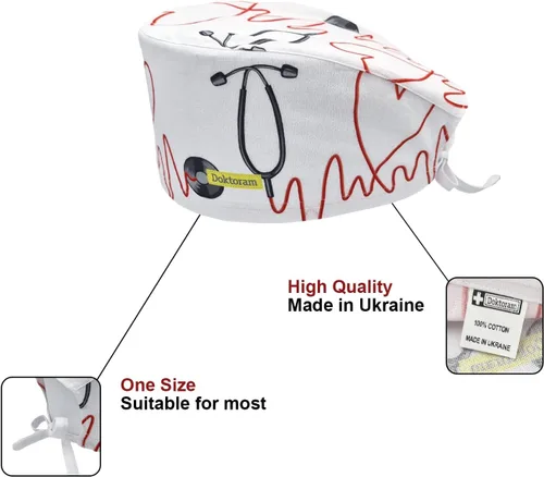 Vista 81 de Print Scrub Caps - Sombrero perfecto para enfermeras, médicos y EMTs..