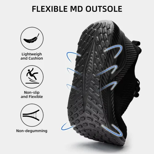Vista 3 de Akk Zapatos deportivos para caminar para hombre, para correr, tenis para entrenamiento, atletismo, gimnasio, sin cordones, cómodos, transpirables