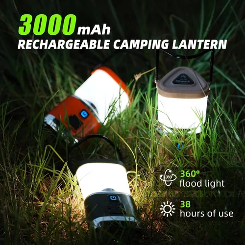 Vista 2 de Allspark Linterna LED recargable para campamento, 1000 lúmenes, 4 modos de luz, luces magnéticas para camping, linterna portátil brillante, luces