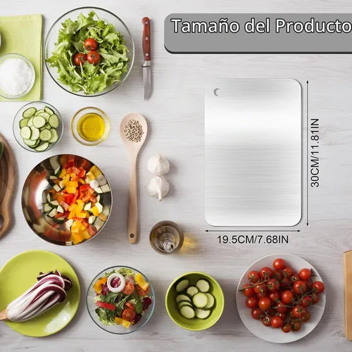 Vista 2 de Tablas de cortar de acero inoxidable para cocina, tabla de cortar