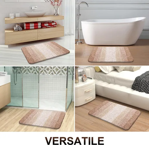 Vista 9 de OLANLY Juego de 2 alfombras de baño y alfombras de baño ombré, tamaño de alfombra de baño 30 x 20 pulgadas y juego de alfombra de baño 24 x 16 + 24