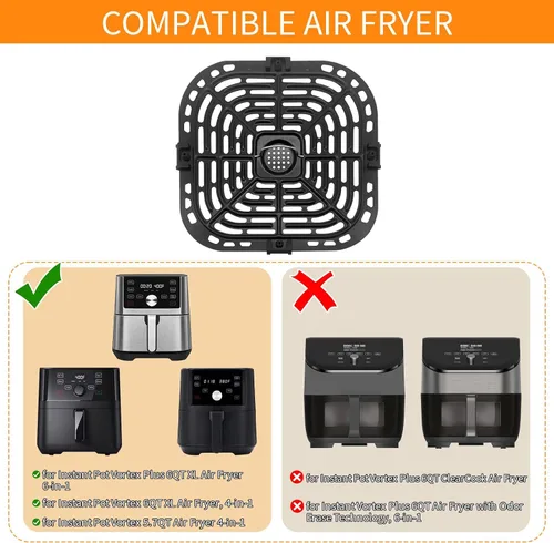 Vista 3 de GCQ Bandeja de repuesto para freidora de aire para Instant Pot Vortex 6 en 1, 6 cuartos de galón, 5.7 cuartos de galón, Gourmia 6 cuartos de galón