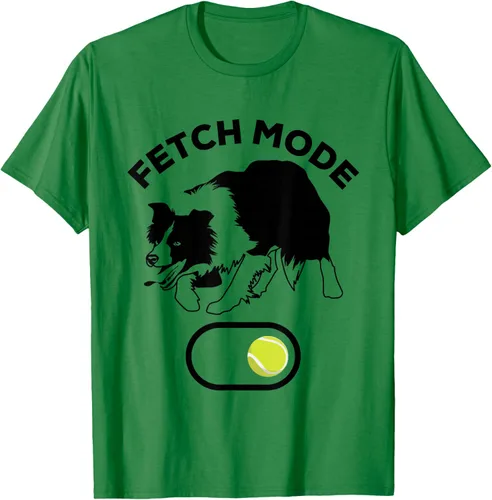 Vista 4 de Border Collie Stuff - Camiseta de pelota de tenis para hombre, Border Collie Fetch, Blanco Gris Oscuro