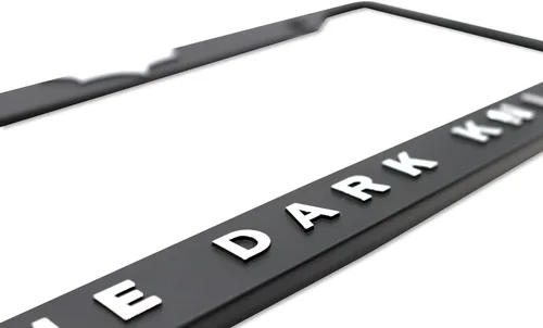 Vista 3 de Dark Knight V2 - Marco elevado 3D para matrícula 1 paquete de cubierta para placa de automóvil Soporte universal negro de Estados Unidos
