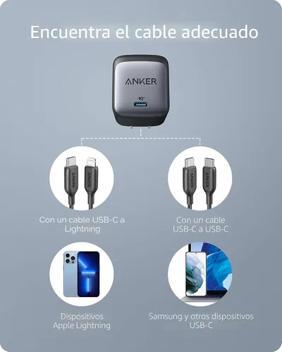 Vista 7 de Anker Nano 65W GaN II PPS USB C, cargador plegable compacto rápido