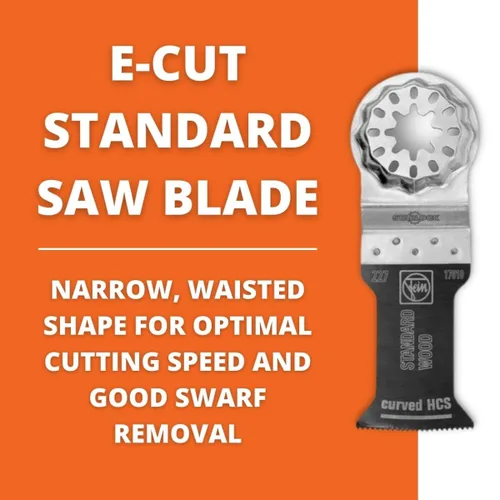 Vista 3 de Fein Starlock 6350222727260 - Hoja de sierra curvada estándar E-Cut, corte de precisión para madera, paneles de yeso y plásticos con dientes