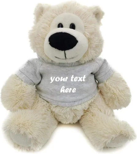 Vista 18 de Plushland Cream Sophie Bear 12.0 in, regalo personalizado para animales de peluche, texto personalizado en la camisa, gran regalo para el día