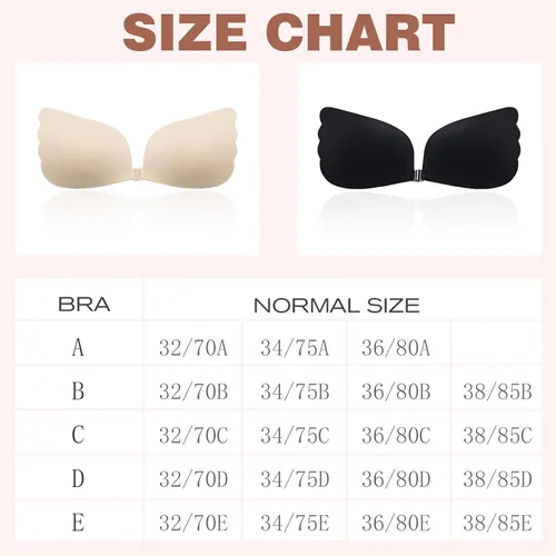 Vista 5 de Fiviow Push Up Sticky Bra for Women, 2 Pairs Reusable Invisible Bra Backless Strapless Bra Adhesive Bra