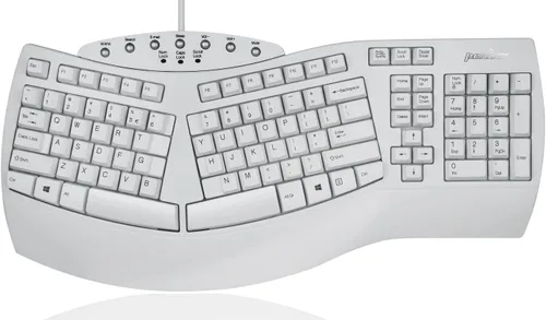 Vista 10 de Perixx PERIBOARD-512B - Teclado ergonómico con cable, teclado dividido, reposamuñecas, escritura natural, conectividad USB con cable, inglés de EE.