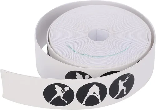 Vista 6 de Cinta de raqueta, cinta antiarañazos para raquetas de tenis, etiqueta protectora de PU (blanco)