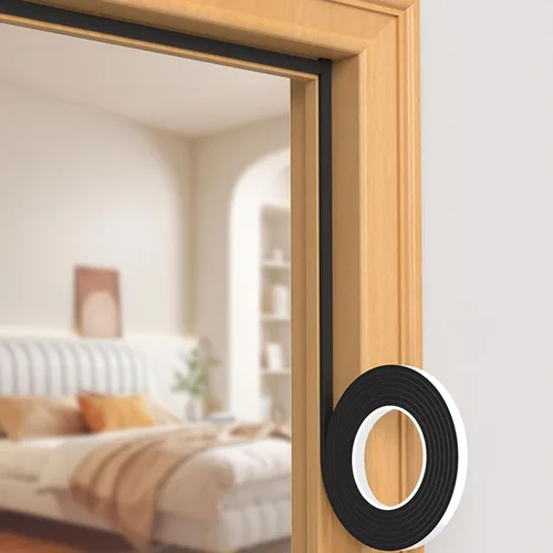 Vista 9 de Cinta de sellado de espuma EVA, 1 pulgada de ancho x 1/4 pulgada de grosor, cinta adhesiva para puertas y ventanas, bloqueador de corrientes