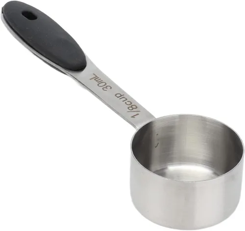 Vista 7 de Cuchara de café de 1/8 taza de 1.0 fl oz, taza medidora de café de acero inoxidable, cucharada de medición con mango cómodo, para café en grano
