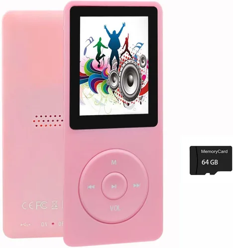 Vista 8 de Reproductor de MP3 de 64 GB con altavoz, auriculares, reproductor de música portátil para niños, soporte para grabación de voz, imagen, video, libro