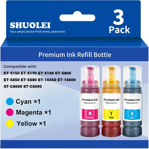 Vista 7 de Botellas de repuesto de tinta compatibles E542 ET-5800 ET-5850 ET-5150 ET-16600 Reemplazo para ET-5880 ET-5170 ET-5180 ET-16650 ET5150 ET5170 ET5800