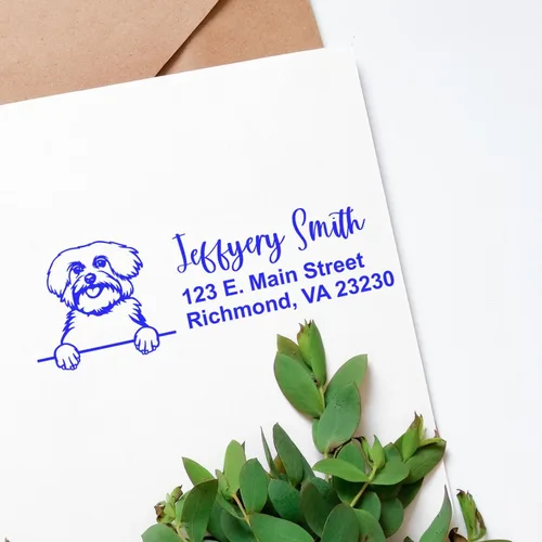 Vista 125 de American Bulldog Stamp Duo, Custom Return Address for Dog Lovers, Personalized Mail Mark for Letters and Cards