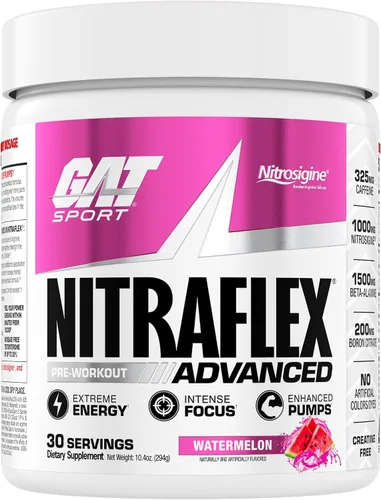 Vista 13 de GAT SPORT Nitraflex Advanced - Polvo para antes del entrenamiento, aumenta el flujo sanguíneo, aumenta la fuerza y la energía, mejora el rendimiento