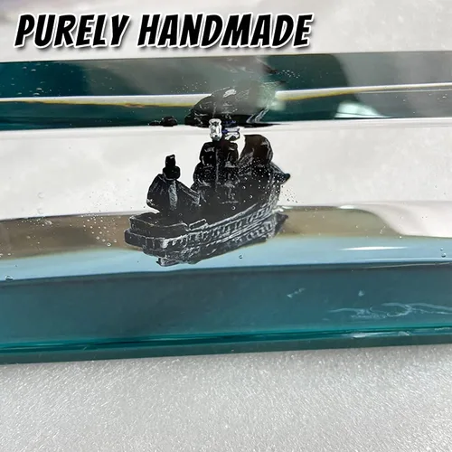 Vista 4 de Honsheng Juguete simulador de pirata de perla negra insundable, bote ondulado en una caja, adorno de decoración de barco fluido de crucero de onda