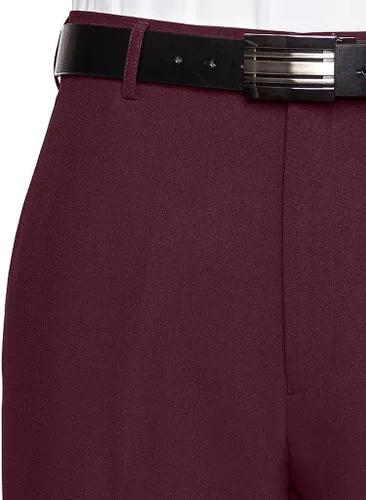 Vista 2 de RGM Pantalones de vestir para hombre, parte delantera plana, lavables a máquina, cómodos para el uso diario, pantalones de traje versátiles