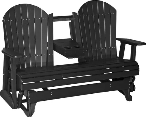 Vista 19 de LuxCraft Deslizador Adirondack de 5 pies con consola plegable (Premium - Caoba antigua)