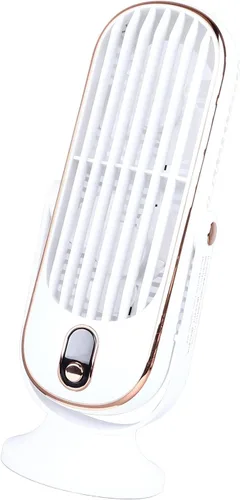 Vista 4 de Table Tower Fan, USB Plug In 5 Gears Quiet Brushless Motor with Detachable Blade for Car Home Office (White)