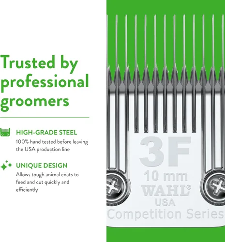 Vista 6 de Wahl Professional Animal 3F Cuchilla desmontable extra gruesa completa de la serie Competition con longitud de corte de 25/64 pulgadas (2376-100)
