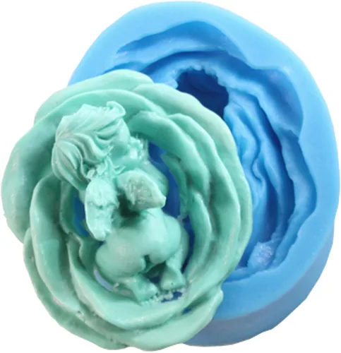 Vista 5 de Funshowcase Molde de silicona para dulces de ángel de querubín de hada para decoración de pasteles de fondant, decoración de cupcakes, fabricación