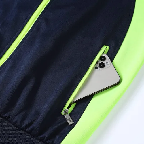 Vista 6 de Conjunto deportivo casual de manga larga para hombre, conjunto deportivo con cremallera completa, chaqueta deportiva y pantalones para correr