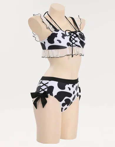 Vista 2 de haikyuu Traje de baño de dos piezas de anime para mujer, conjunto de bikini Kawaii