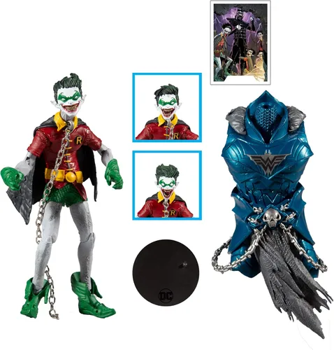 Vista 6 de McFarlane Toys DC Multiverse Robin Earth -22 (Dark Nights: Metal) Figura de acción de 7 pulgadas con piezas Build-A para figura de 'The Merciless