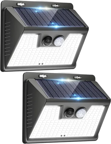 Vista 51 de Peasur Luces Solares para Exteriores con Sensor de Movimiento, 140 LED Luz Solar Alimentada por Energía Solar para Cerca Impermeable, 3 Modos