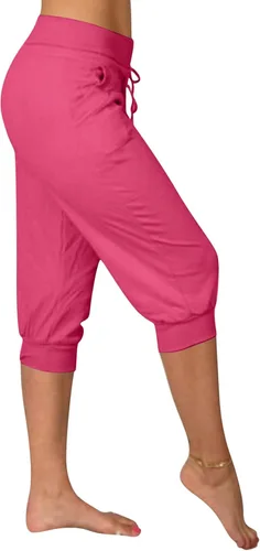 Vista 2 de Pantalones deportivos capri de yoga para mujer, holgados, cómodos, para descansar, entrenamiento, atléticos, pantalones deportivos con bolsillos