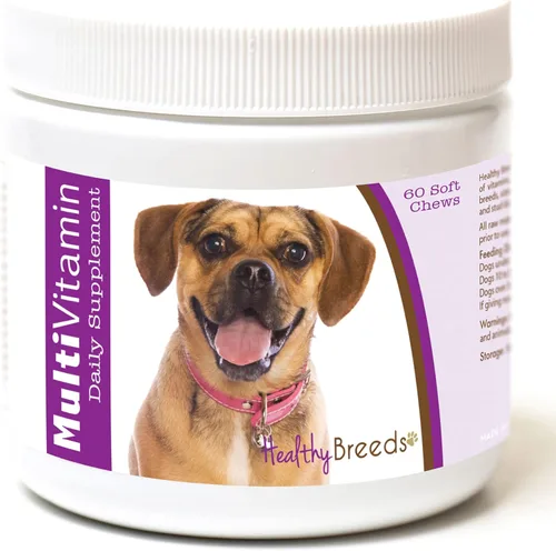 Vista 90 de Healthy Breeds Affenpinscher - Masticables blandos multivitamínicos, 60