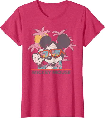 Vista 6 de Disney Mickey and Friends Mickey Mouse Tropical Retrato Camiseta S Negro