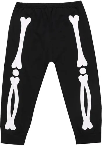 Vista 6 de Conjunto de pijama unisex para niños y niñas, disfraz de esqueleto