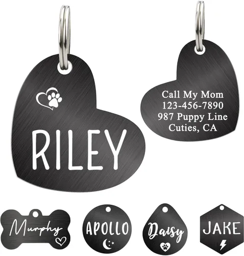 Vista 18 de Ultra Joys Etiqueta de identificación personalizada para perros y gatos
