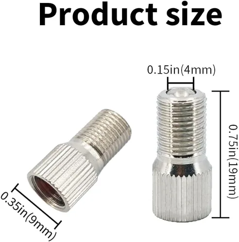Vista 2 de Kit de extensión de vástago de válvula de 0.748 in, extensor de válvula de neumático de latón de alta calidad para facilitar el inflado