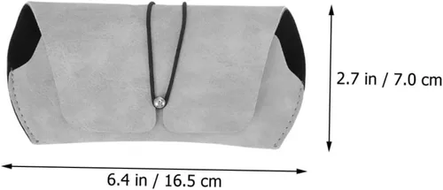 Vista 2 de BESTYASH Estuche portátil para gafas de sol, 2 piezas, caja de gafas de cuero, resistente a arañazos