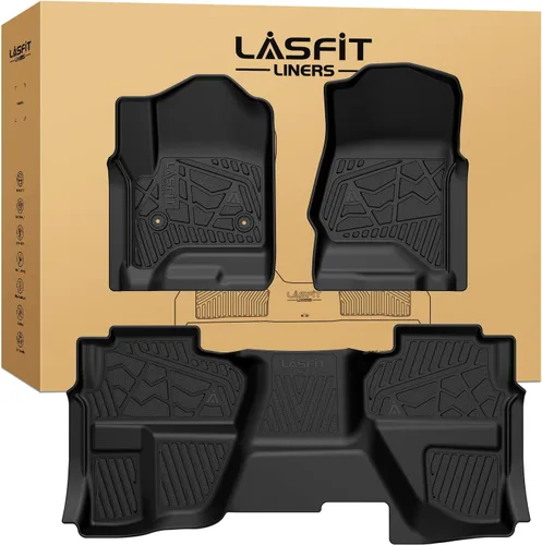 Vista 9 de LASFIT - Tapetes de suelo y maletero de auto, ajuste personalizado, de TPE, para todo tipo de clima, impermeable, juego completo, negros