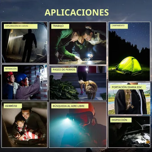 Vista 7 de Brinyte Linterna LED recargable E18 con base magnética para iluminación manos libres, 1200 lúmenes, luz de bolsillo EDC compacta y brillante, IP68