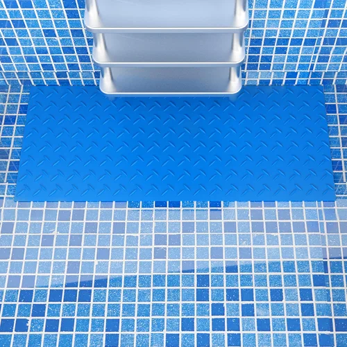 Vista 5 de DECOHS Alfombra de escalera de piscina, 9 x 36 pulgadas, antideslizante, alfombrilla protectora para piscina sobre el suelo, escaleras, escaleras