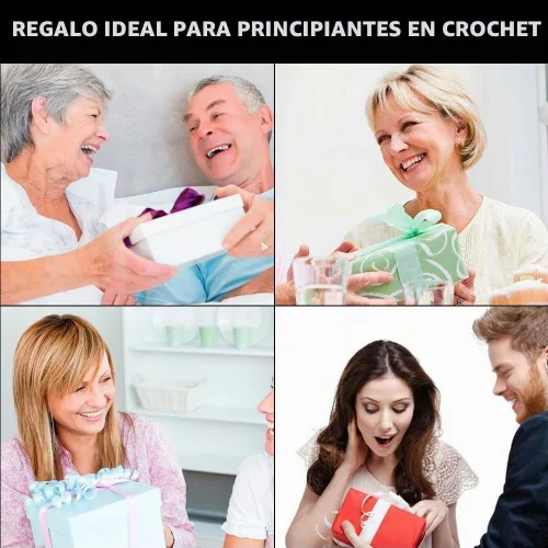 Vista 7 de Vidillo Juego de luces de ganchillo con funda, ganchos ergonómicos recargables iluminados, 9 ganchos intercambiables con una funda de ganchillo