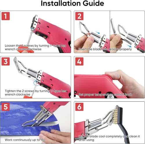 Vista 7 de ROMECH Cortador de tela cortador de cuerda-Pro Electric Hot Knife+Piezas de repuesto (cuchilla R)