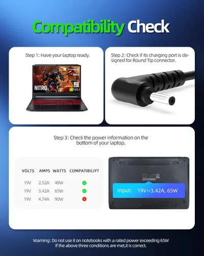Vista 4 de Dexpt Cargador apto para portátil LG Gram (seguridad certificada por UL) (punta redonda)