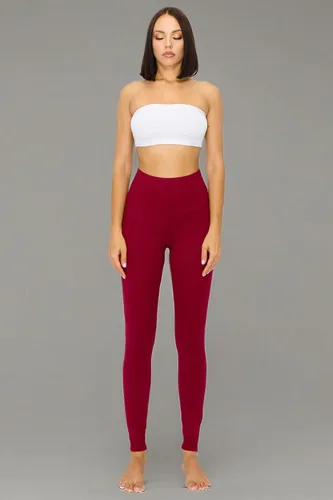 Vista 8 de Leggings Depot ActiveFlex - Leggings activos de cintura alta para mujer, cintura de 5 pulgadas, disponibles en tallas grandes Borgoña