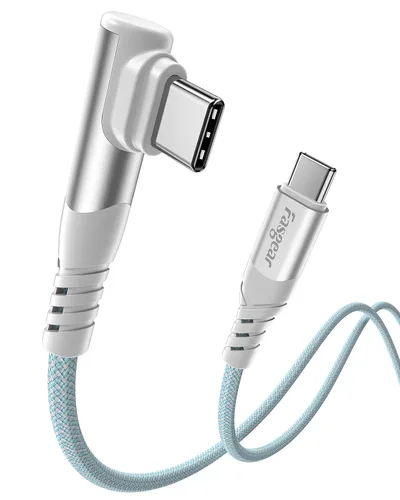 Vista 8 de Fasgear Cable USB C a USB C de 100 W en ángulo recto – Cable USB 2.0 tipo C de 3 pies 5A PD de carga rápida compatible con iPhone 17, 16, 15 Series