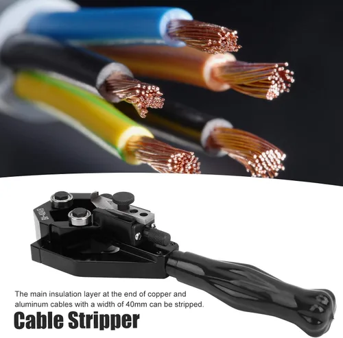 Vista 2 de Pelacables de mano, ergonómico multifunción herramienta de corte de cables para electricistas, hogar, aleación de aluminio BX 40A B 20 a 1.575 in, 1