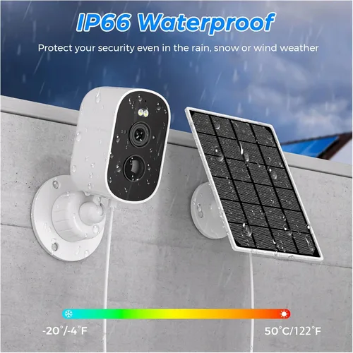 Vista 4 de Cámara de seguridad solar inalámbrica para exteriores 1080P Verde