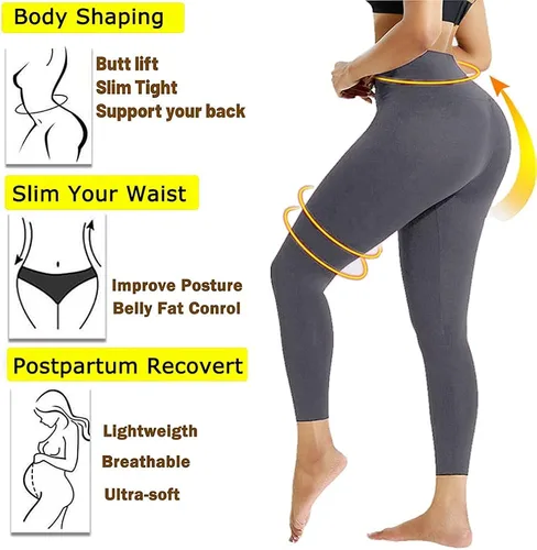 Vista 2 de POWERASIA Leggings de corsé de cintura alta para mujer entrenamiento de cintura control de abdomen adelgazante moldeador de cuerpo pantalones