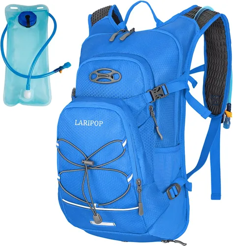 Vista 11 de LARIPOP Mochila de hidratación, mochila de senderismo de 18 L con bolsa de agua de 2 L, paquete de agua ligera para ciclismo, senderismo, ciclismo